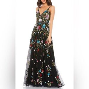 NWOT Mac Duggal Embellished Floral A-Line Dress